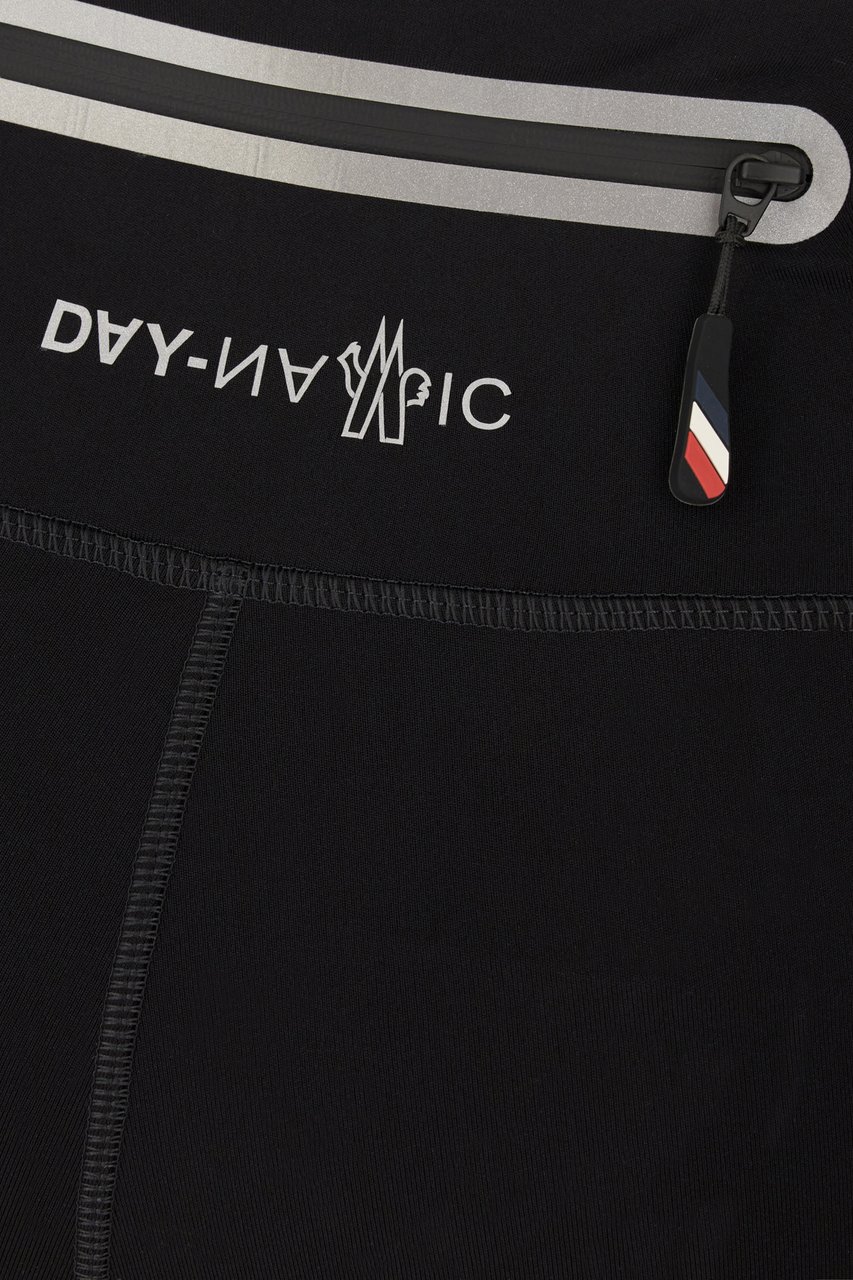 Moncler Moncler Black stretch nylon leggings Zwart