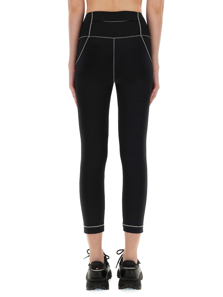 Moncler High-Waisted Slim Fit Leggings With Logo Detail Zwart