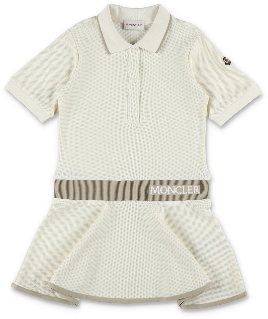 Moncler Kid - Piquet polo dress Wit