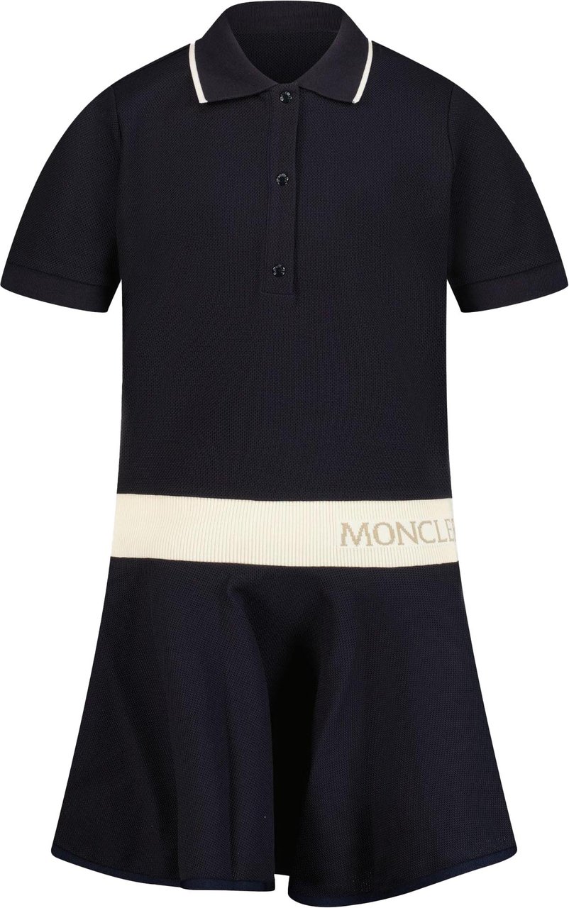 Moncler Moncler Kinder Meisjes Jurk In Navy Blauw