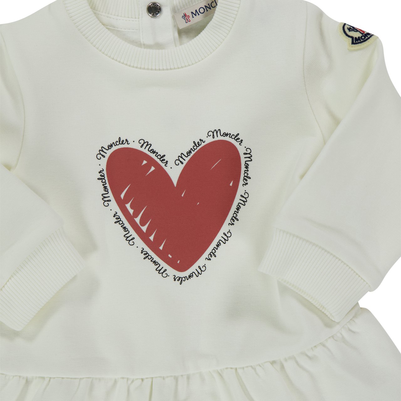 Moncler Moncler Baby Meisjes Jurk In Off White Wit