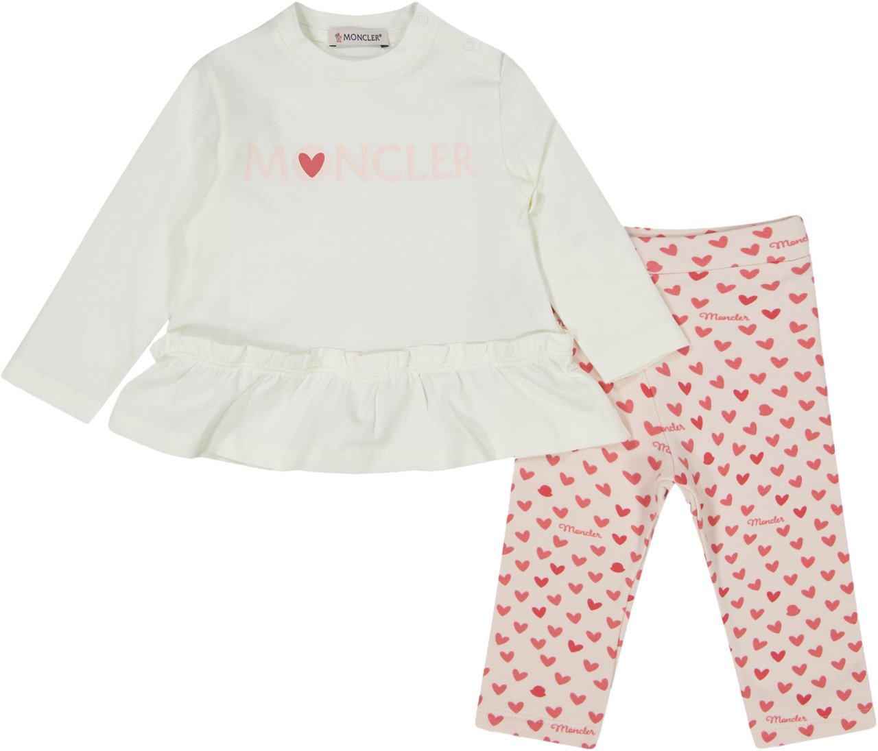 Moncler Moncler Baby Meisjes Setje In Off White Wit