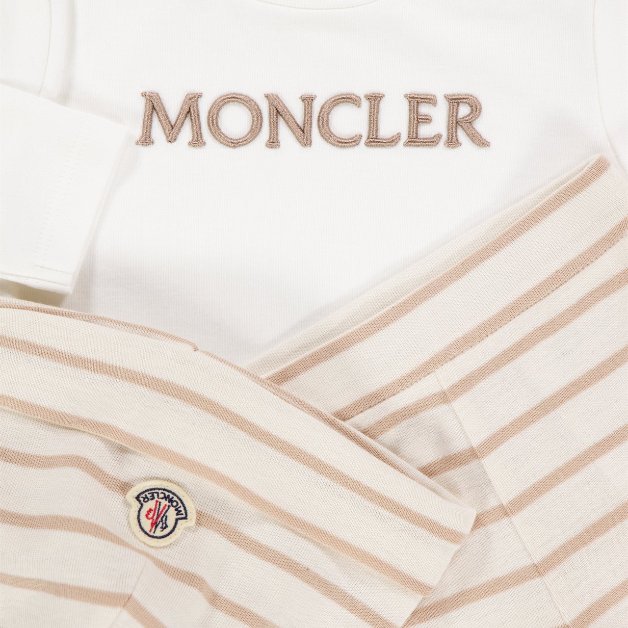 Moncler Moncler Baby Unisex Setje In Beige Beige
