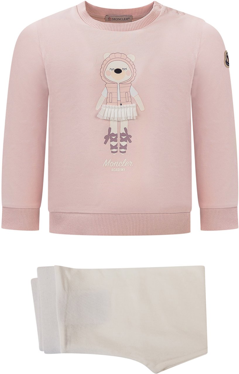Moncler Completo Felpa e Pantalone Wit