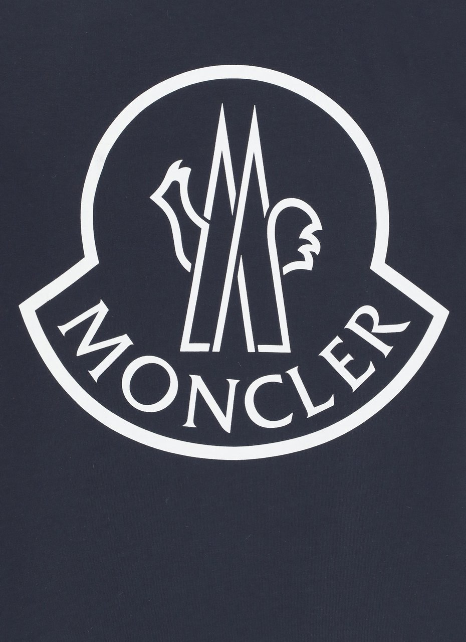Moncler T-Shirts And Polos Blue Blauw