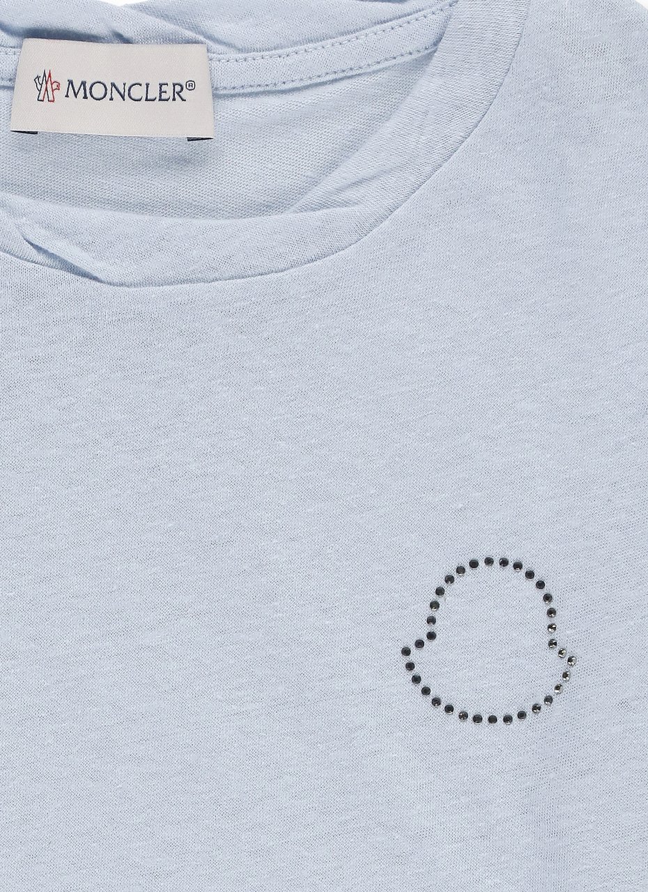 Moncler T-Shirts And Polos Light Blue Blauw