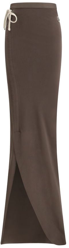 Moncler x Rick Owens Brown Cotton Long Skirt Bruin