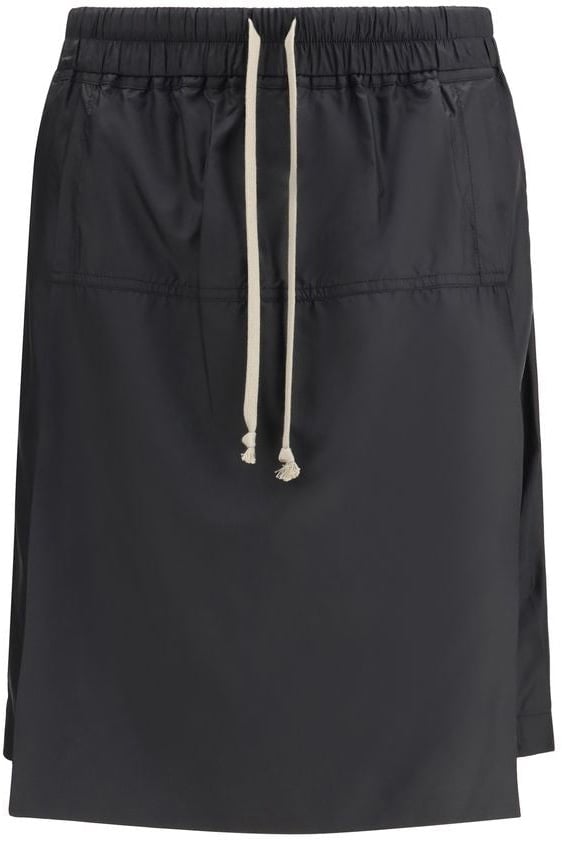 Moncler x Rick Owens Black Polyester Bermuda Shorts Zwart