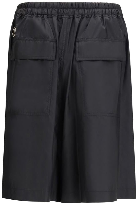 Moncler x Rick Owens Black Polyester Bermuda Shorts Zwart