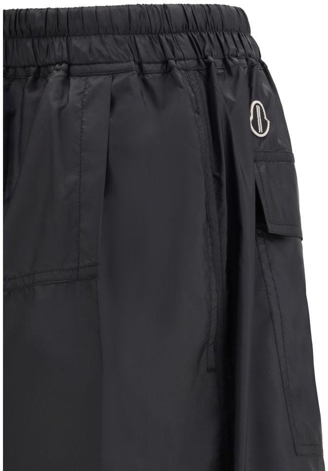 Moncler x Rick Owens Black Polyester Bermuda Shorts Zwart