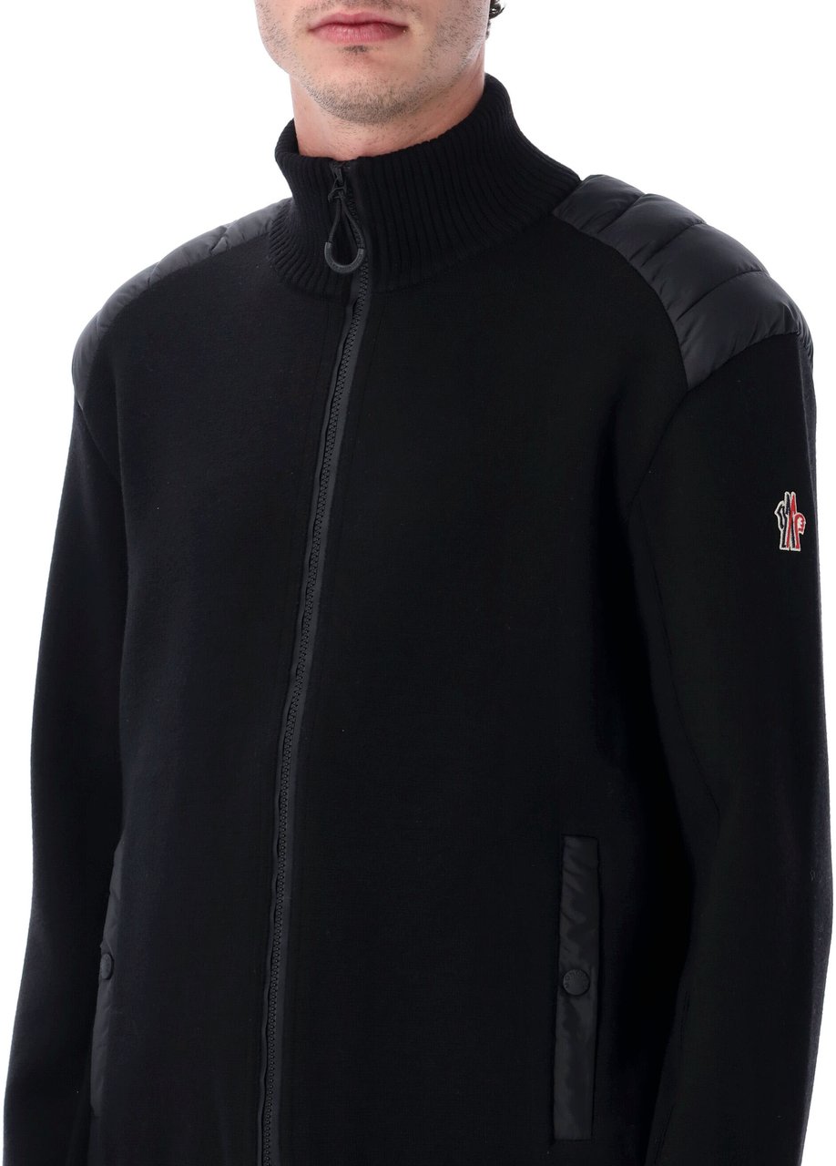 Moncler Moncler Grenoble padded wool zip-up cardigan Zwart