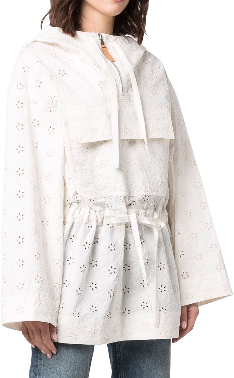Moncler 2 Genius 1952 Asnen Broderie Anglaise Cape Wit