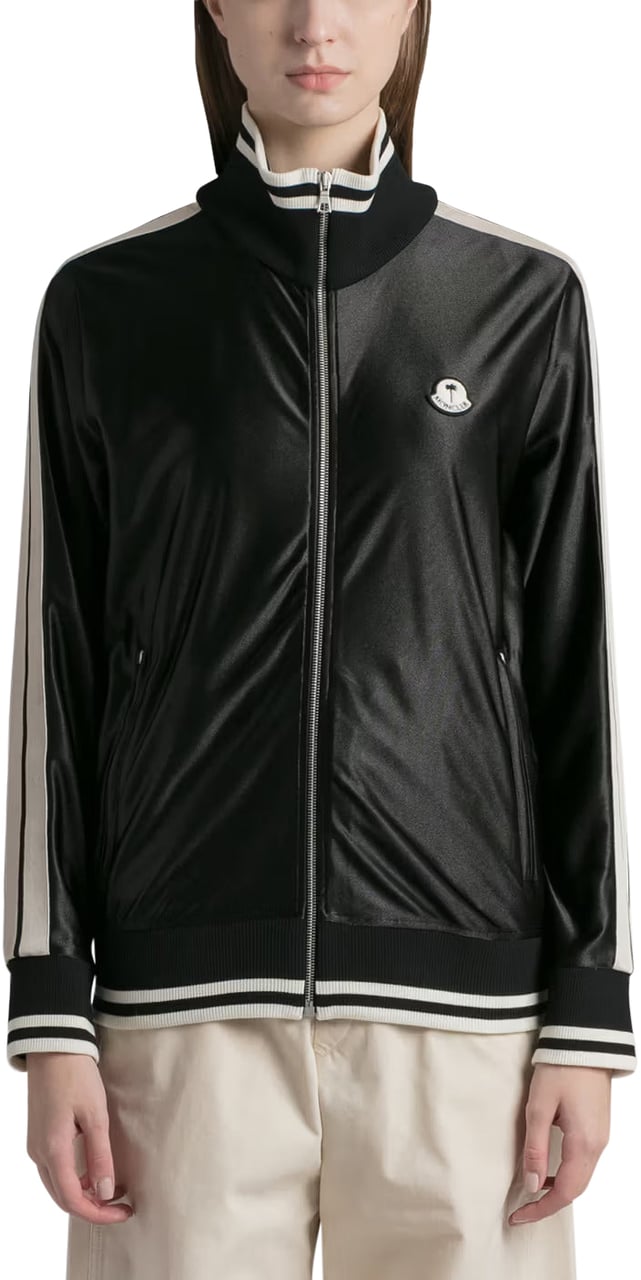 Moncler Moncler X Palm Angels Shiny Trackjacket 'Zwart' Zwart
