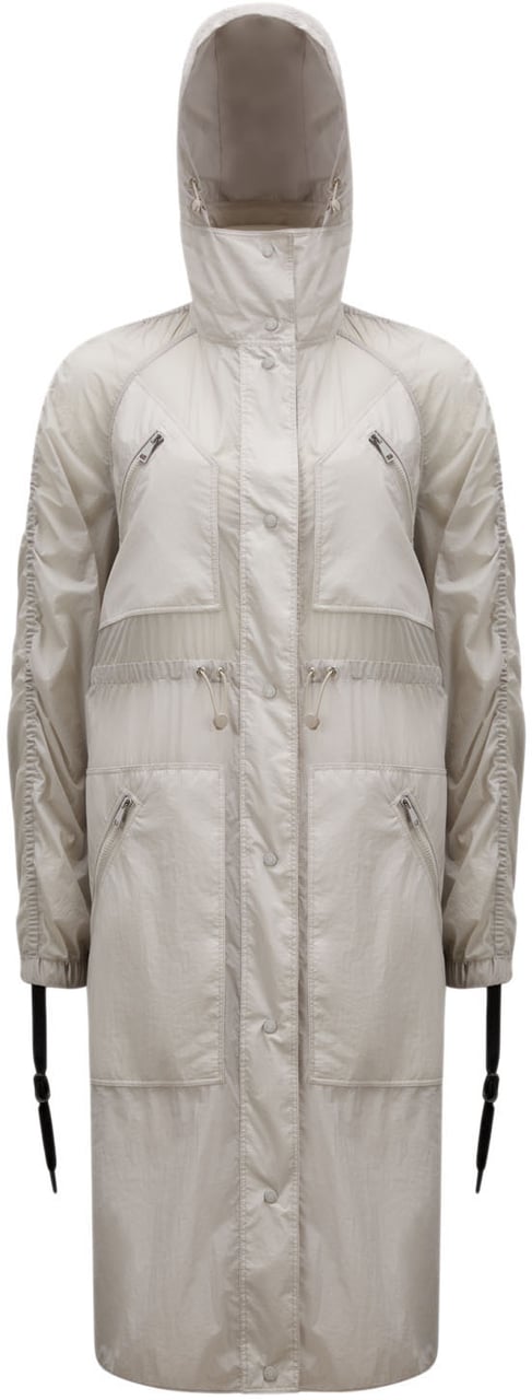 Moncler Potet Logo Parka Raincoat Grijs