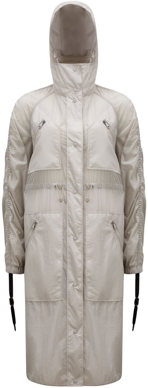 Moncler Potet Logo Parka Raincoat Grijs