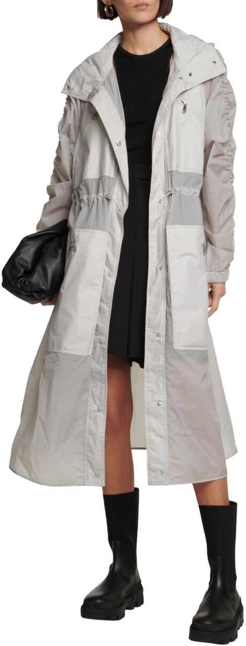 Moncler Potet Logo Parka Raincoat Grijs