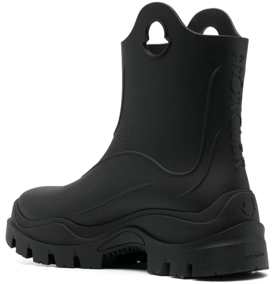 Moncler Misty Logo Round Toe Rain Boots Zwart