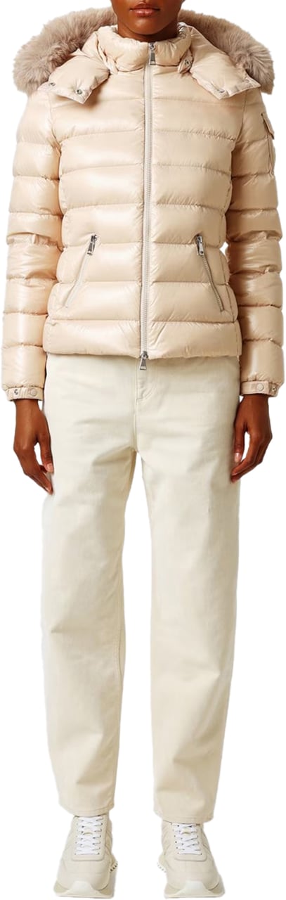 Moncler Cropped Tapered Leg Jeans Beige