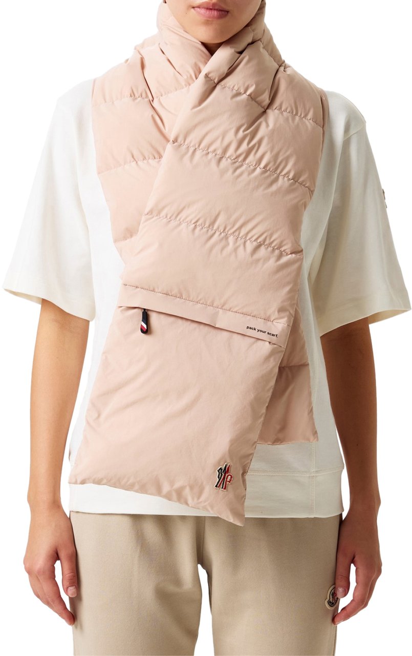 Moncler Après-ski Padded Down Scarf Roze