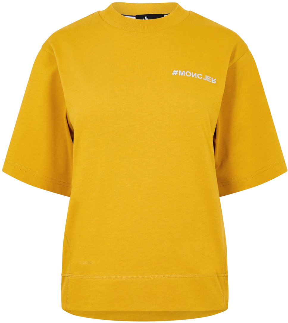 Moncler Grenoble Logo Embroidered T-shirt Geel