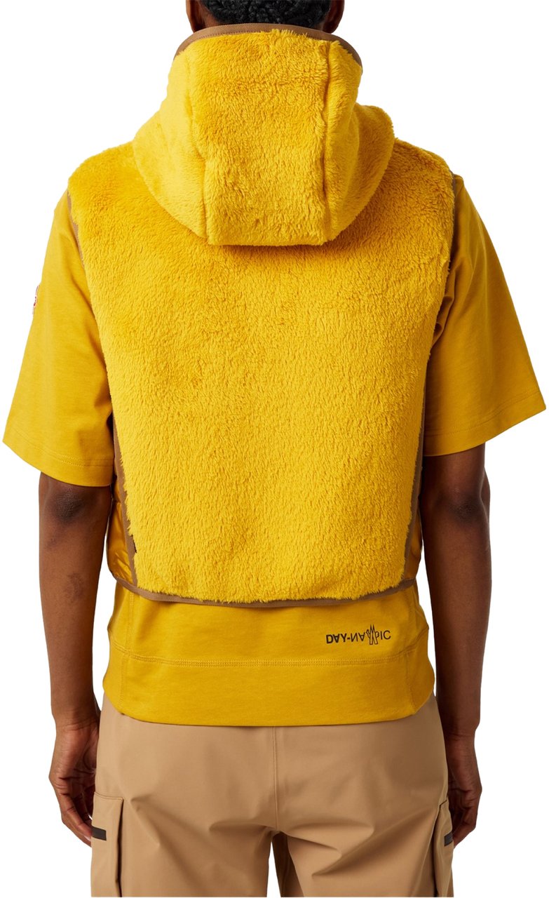 Moncler Grenoble Logo Fleece Vest Jacket Geel
