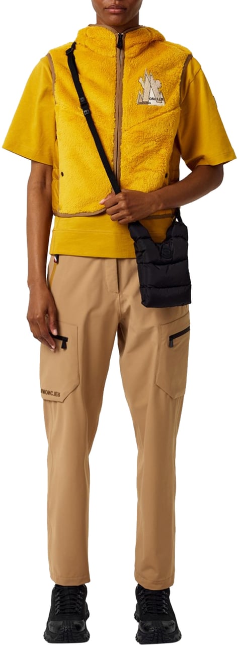 Moncler Grenoble Logo Fleece Vest Jacket Geel