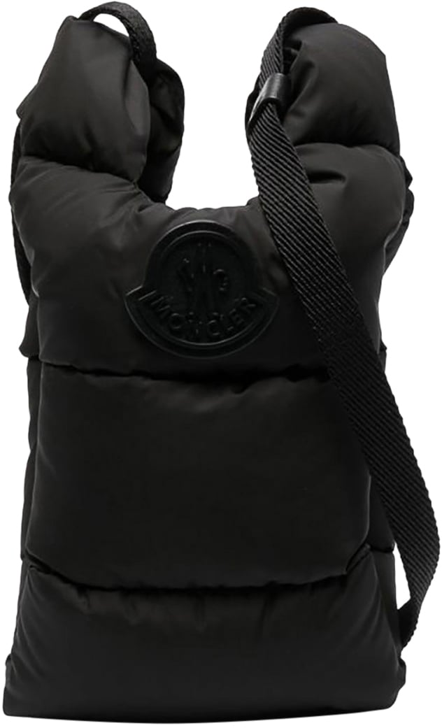Moncler Legere Logo Patch Quilted Crossbody Bag Zwart