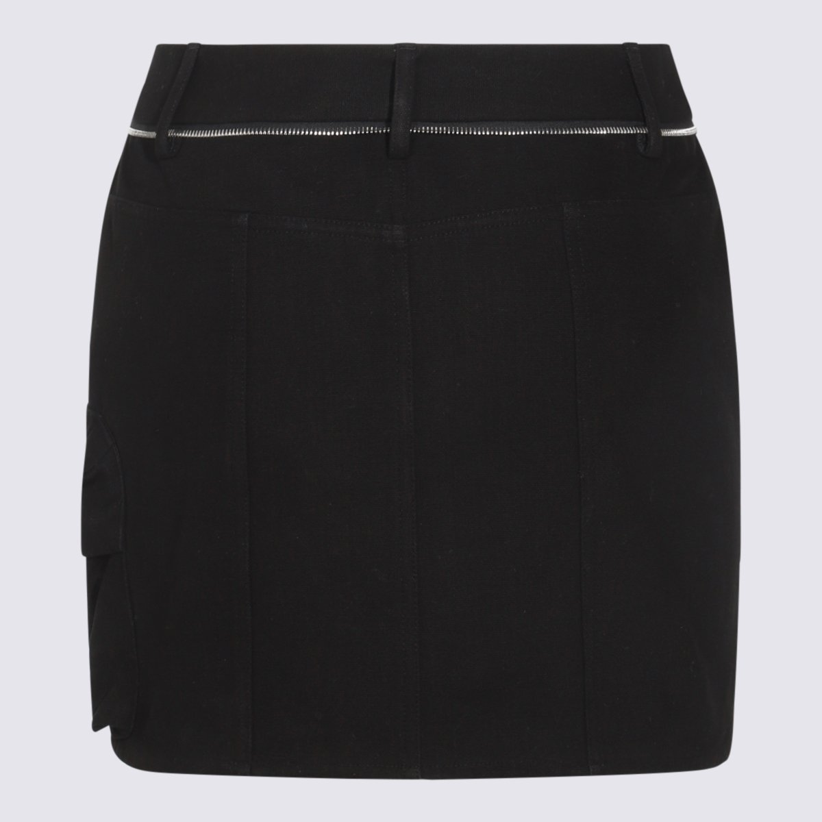 Moncler Black Mini Skirt with Flap Pocket Zwart