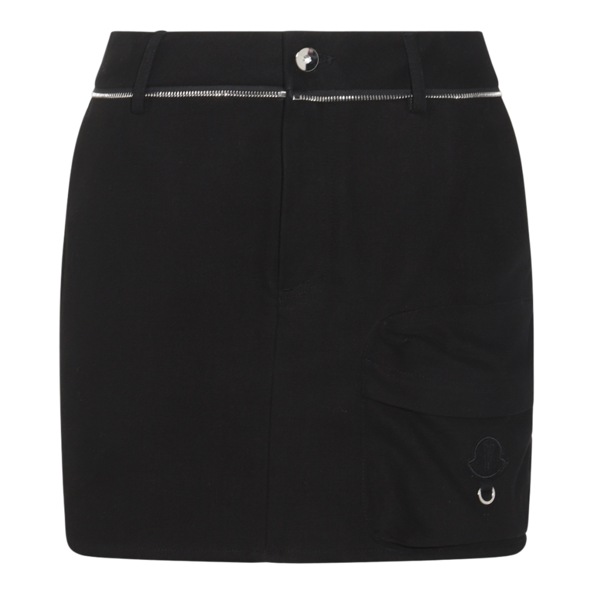 Moncler Black Mini Skirt with Flap Pocket Zwart