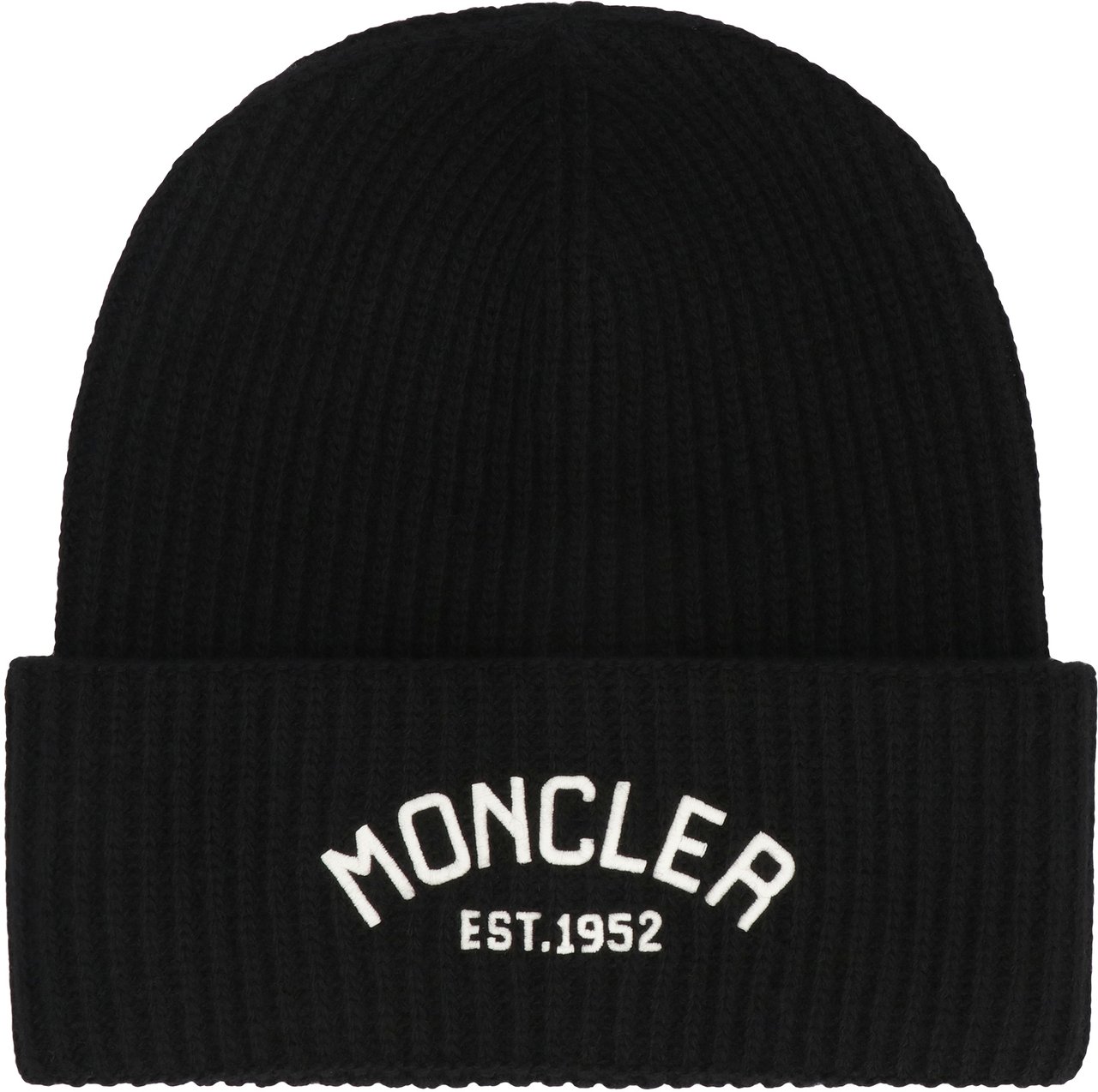 Moncler Logo wool beanie Zwart