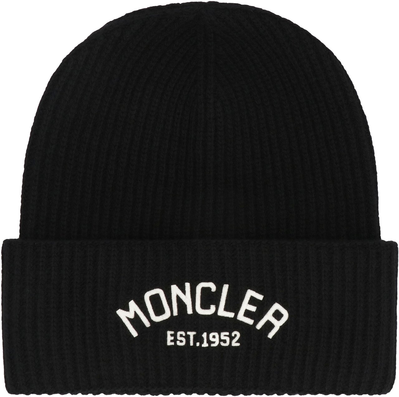 Moncler Logo wool beanie Zwart