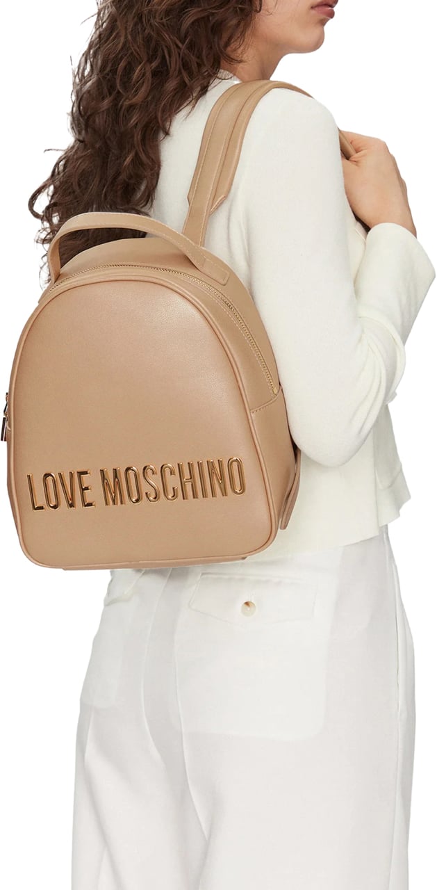 Moncler Logo Lettering Backpack Beige