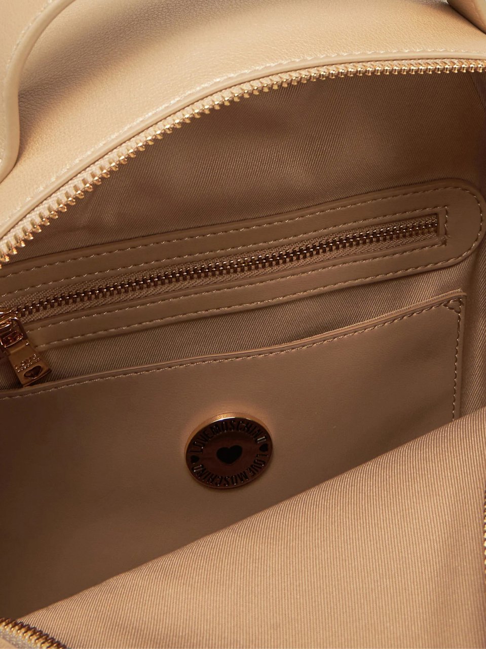 Moncler Logo Lettering Backpack Beige