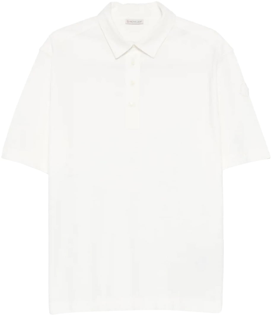 Moncler Logo Patch Polo Shirt Wit