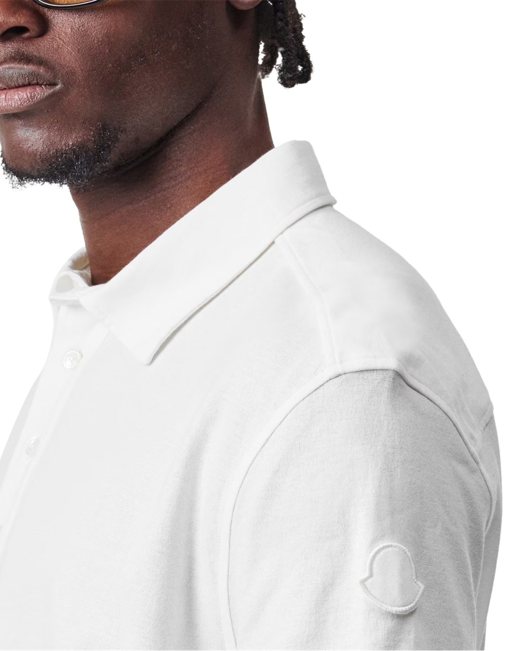 Moncler Logo Patch Polo Shirt Wit