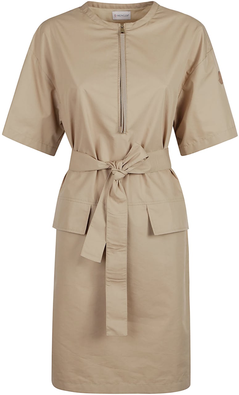 Moncler Belted Dress Brown Bruin