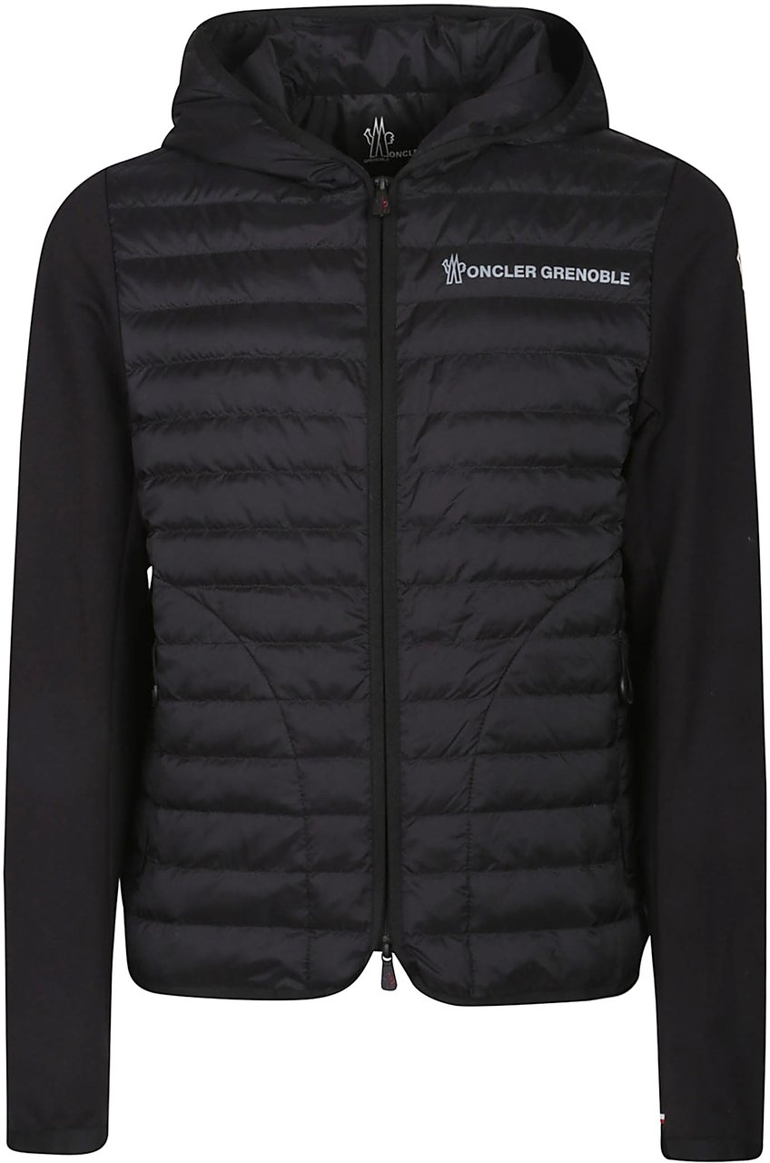 Moncler Padded Full Zip Sweatshirt Black Zwart