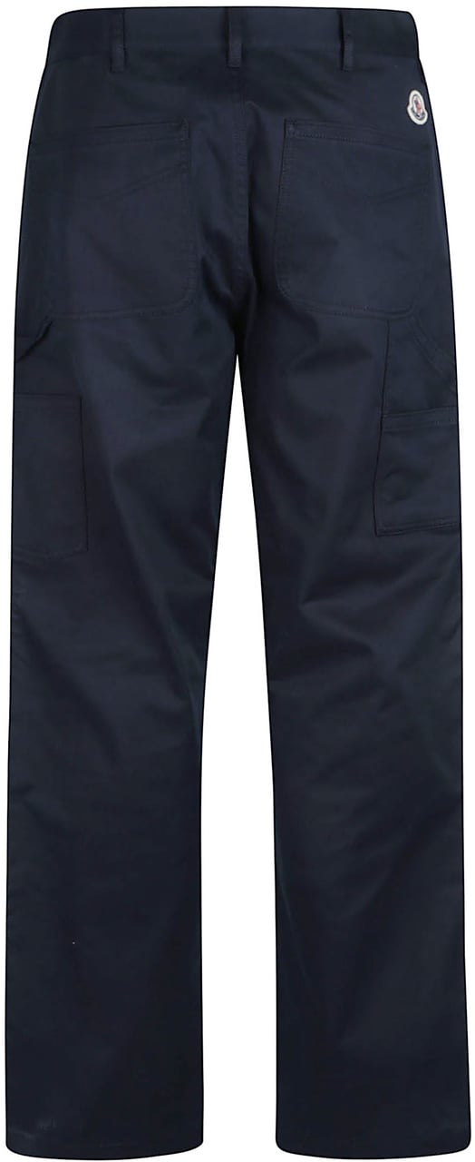 Moncler Logo Patch Pant Blue Blauw
