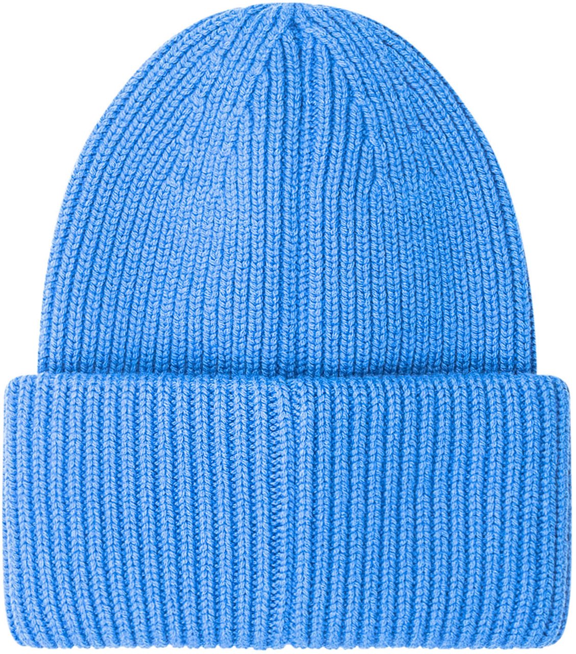 Moncler Moncler Cappello Beanie in Lana Blu con Logo Blauw