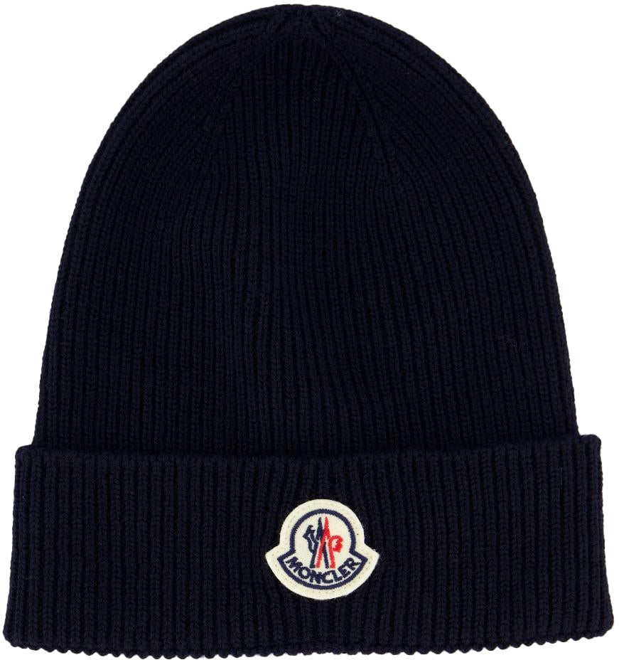 Moncler Heren Logo Hat Blauw Blauw