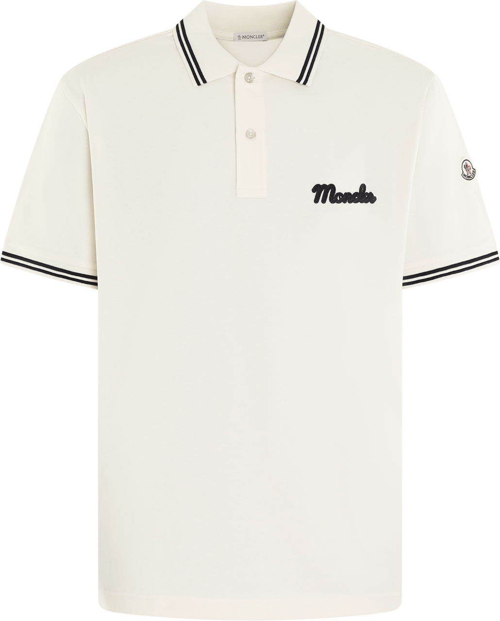 Moncler Heren Embroidered Logo Polo Wit Wit