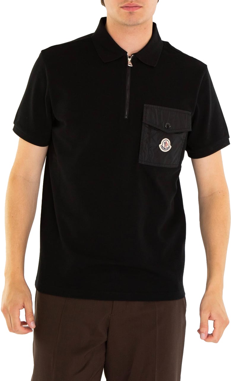 Moncler Heren Piquet Polo with Pocket Zwart Zwart