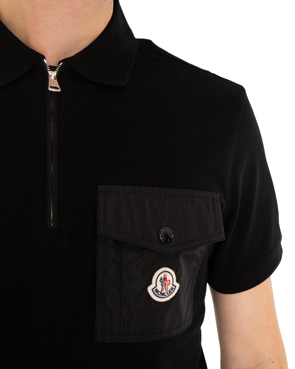 Moncler Heren Piquet Polo with Pocket Zwart Zwart