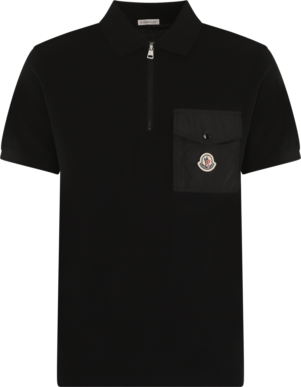 Moncler Heren Piquet Polo with Pocket Zwart Zwart
