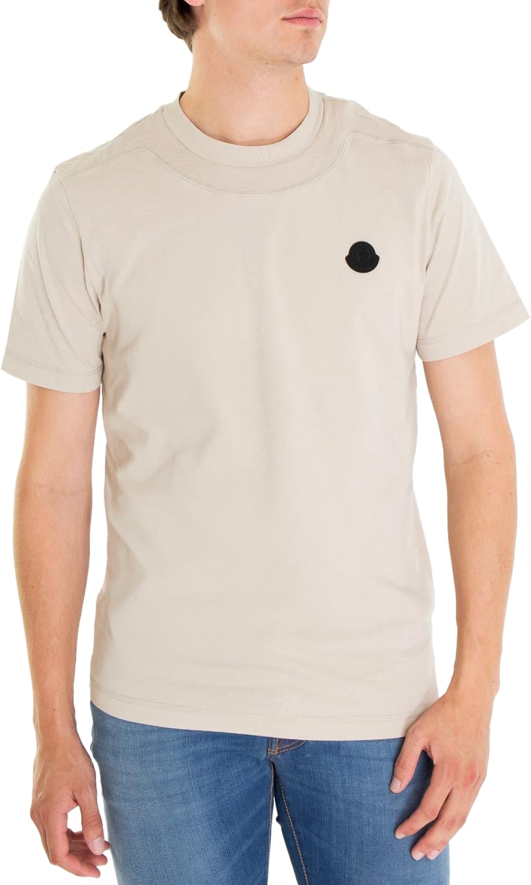 Moncler Heren Logopatch T-Shirt Beige Beige