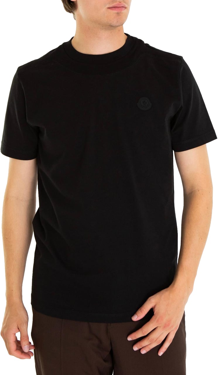 Moncler Heren Logopatch T-Shirt Zwart Zwart