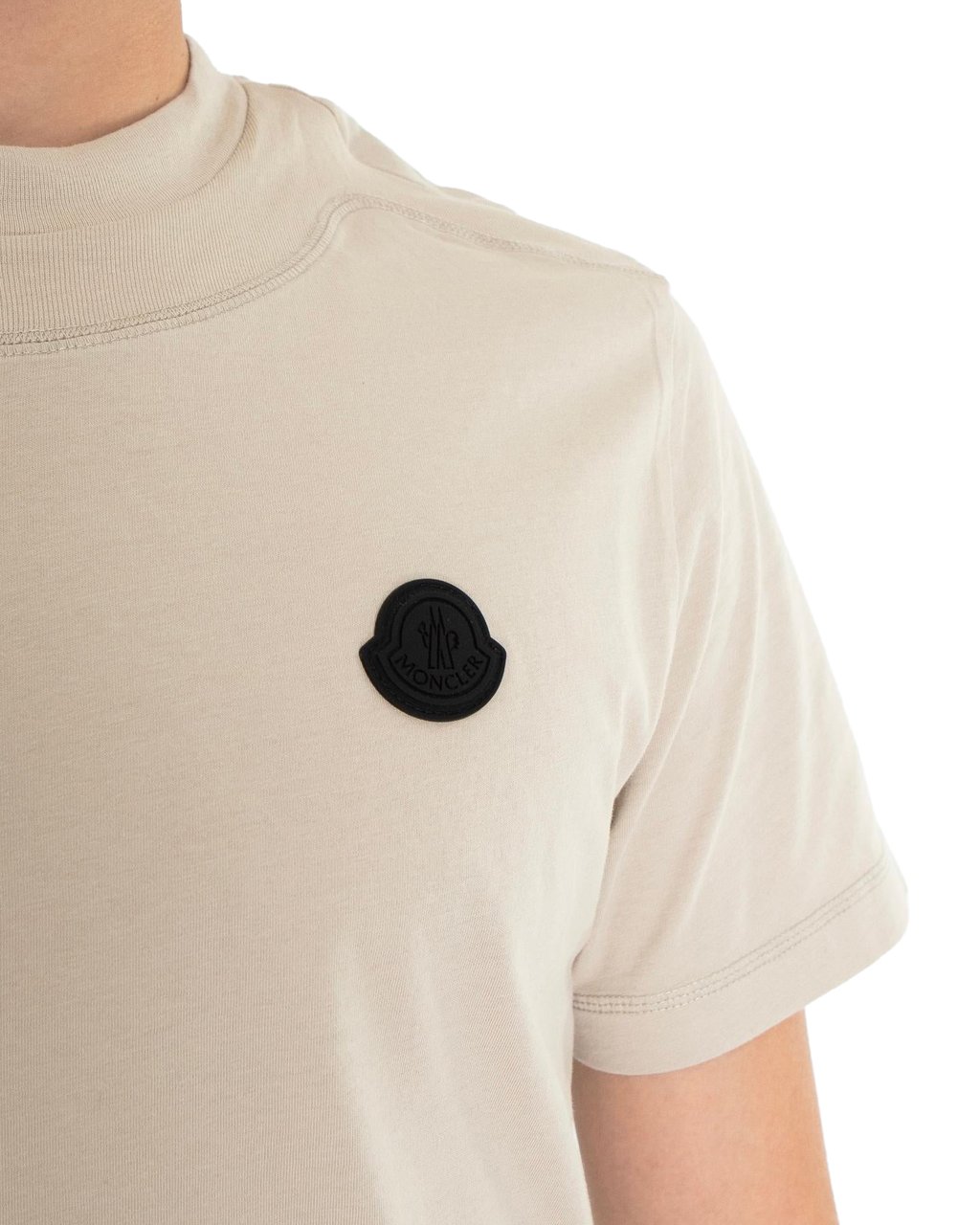 Moncler Heren Logopatch T-Shirt Beige Beige