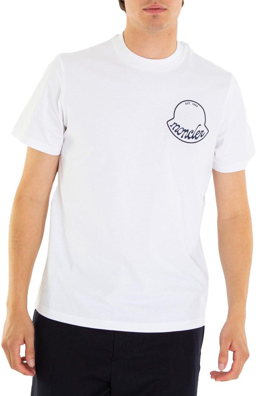 Moncler Heren Logoprinted T-Shirt Wit Wit