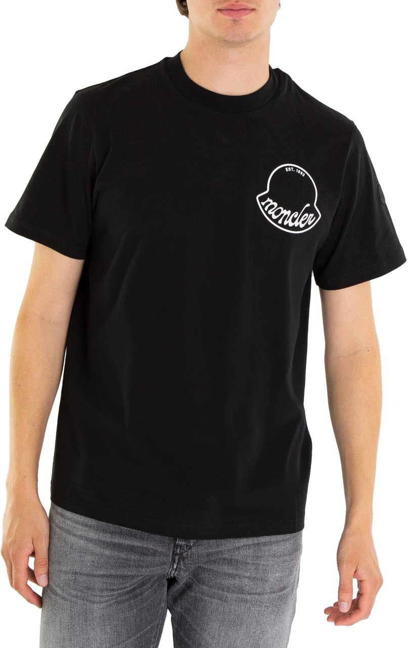 Moncler Heren Logoprinted T-Shirt Zwart Zwart