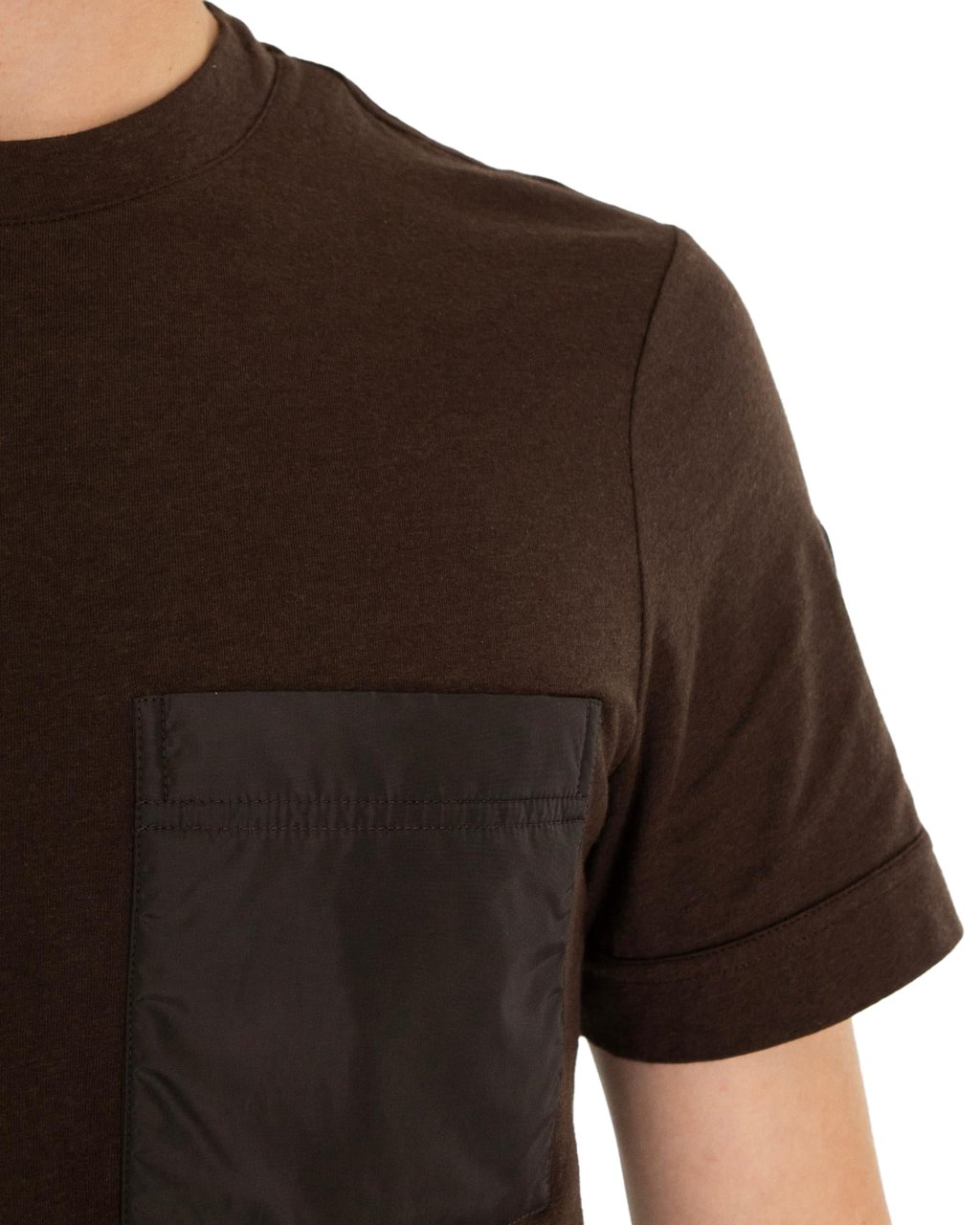 Moncler Heren Pocket T-Shirt Bruin Bruin